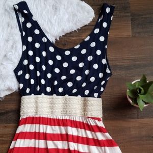 Éloges Patriotic Memorial Day Maxi Dress Large EUC